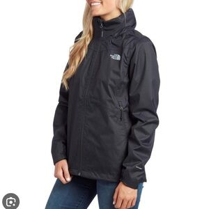 The North Face Womens Resolve Plus Dryvent Hooded Rain Jacket TNF Black SZ M